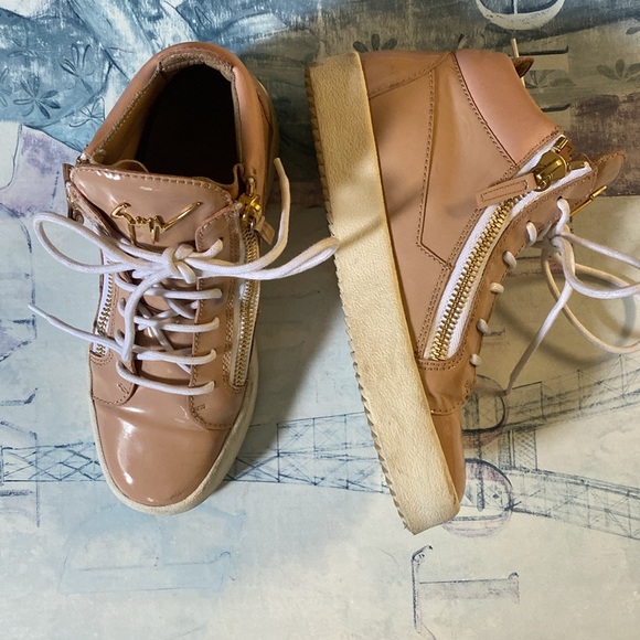 Giuseppe Zanotti Design Pink Patent High Top Sneakers 37 - Picture 3 of 15